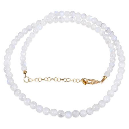 Moonstone Necklace, Brass with 22k gold plated, Handmade brass jewelry